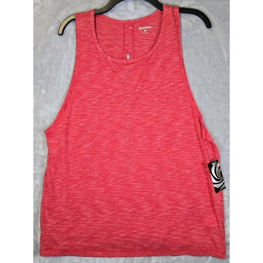 NWT Rainbeau Athletic Tank Top Shirt Womens XL Red Open Back Moisture Wicking